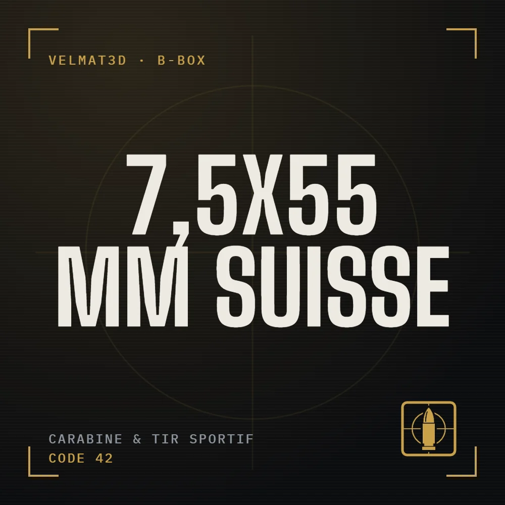 Boîte à cartouches 7,5x55 mm suisse - VelMat3D