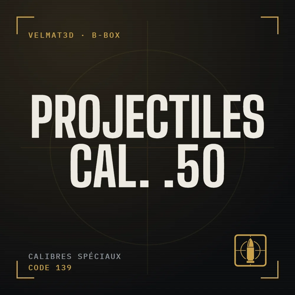Boîte à cartouches Projectiles cal. .50 - VelMat3D
