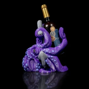 Porte-bouteille pieuvre violet imprimé en 3D